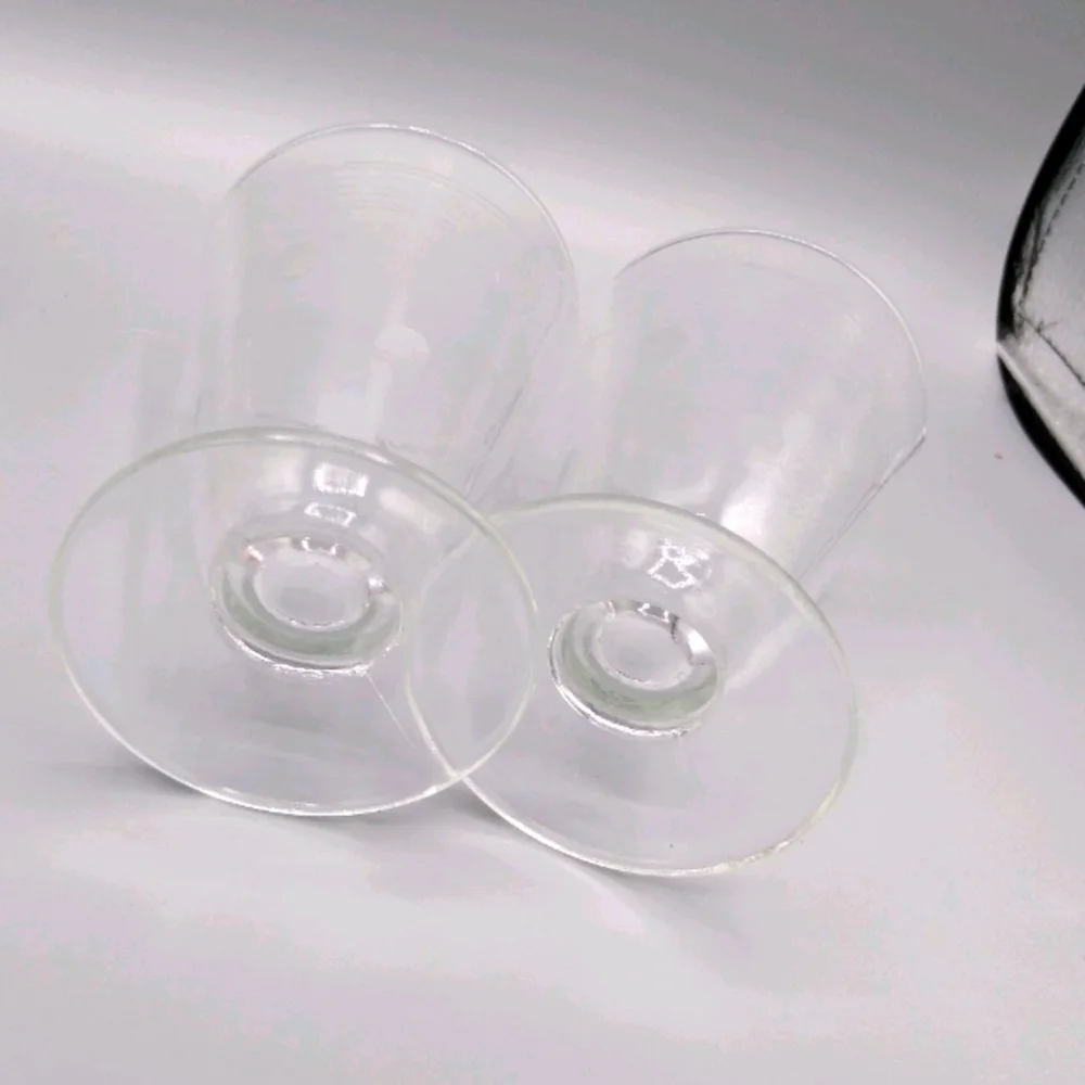 Etched Frosted Polka Dot Footed Stemless Aperitif Sherry Glasses MCM Vin…